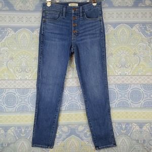 Madewell 10" Roadtripper Skinny Jean Women 27P High-Rise NB010 Button Closure